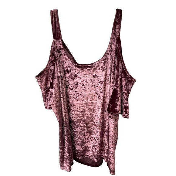 NWT Torrid Plum Velvet Cold Shoulder Blouse Pink Size 3 - Picture 4 of 4